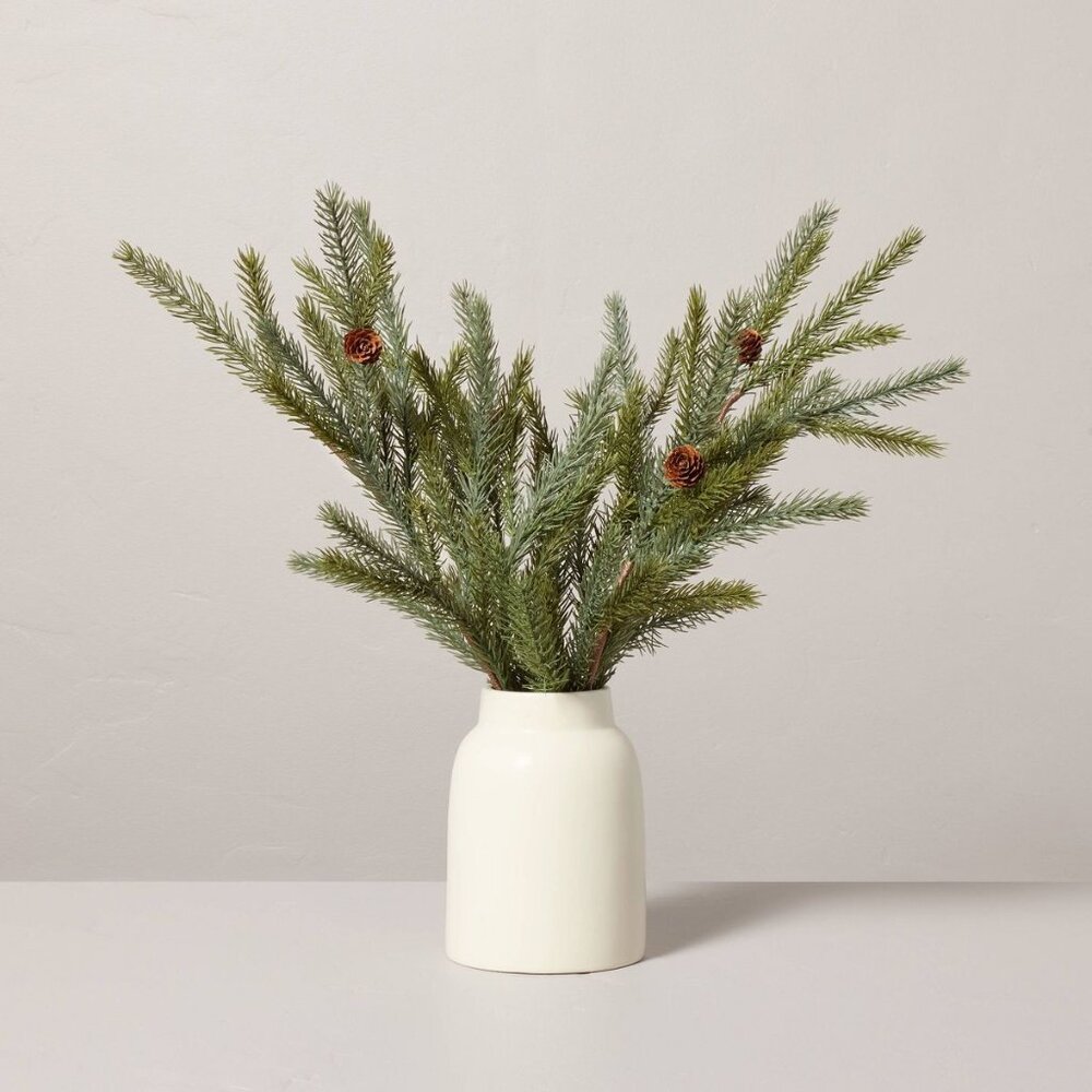 20" Faux Spruce & Pinecone Christmas Arrangement - Hearth‎ & Hand Magnolia 2023